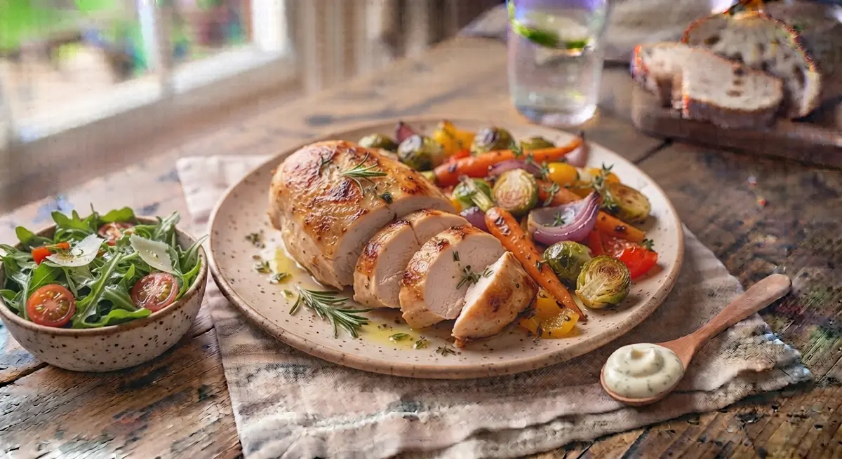 Roast Chicken Breast with Roasted Veggies